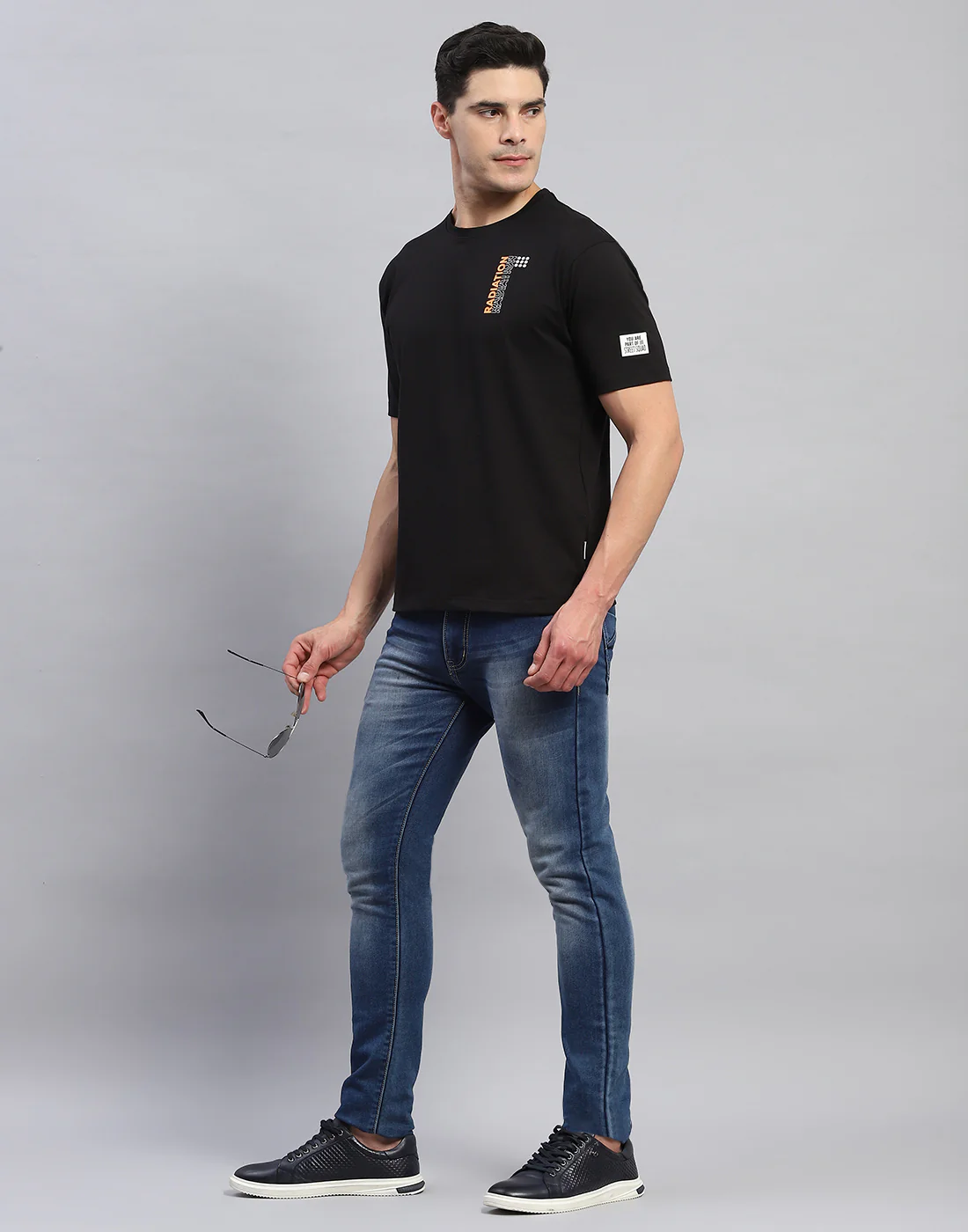 Rock.it Men Black Printed Round Neck Half Sleeve T-Shirt - Image 3