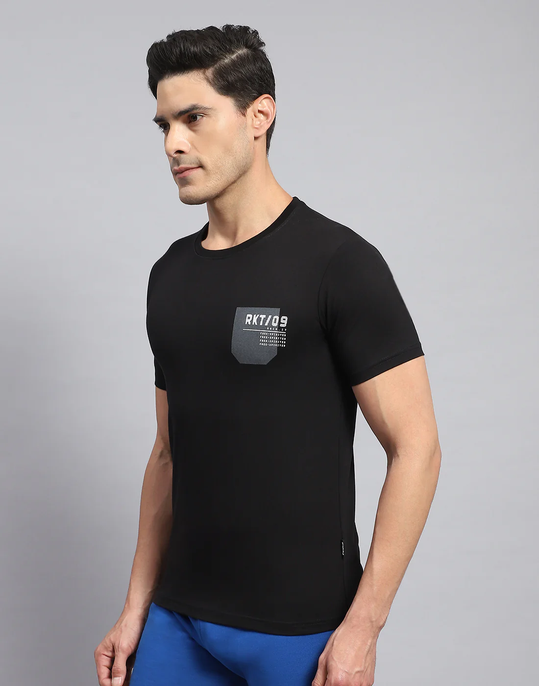 Rock.it Men Black Printed Round Neck Half Sleeve T-Shirt - Image 4