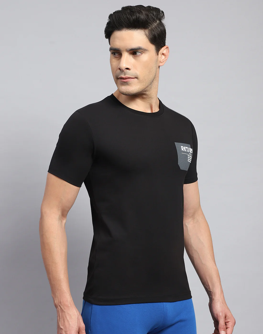 Rock.it Men Black Printed Round Neck Half Sleeve T-Shirt - Image 5