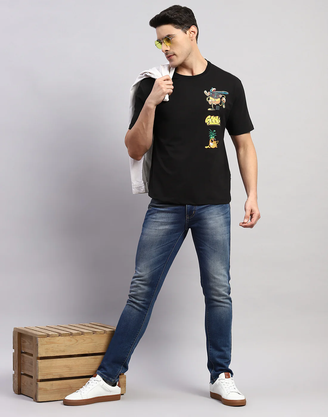 Rock.it Men Black Printed Round Neck Half Sleeve T-Shirt - Image 2