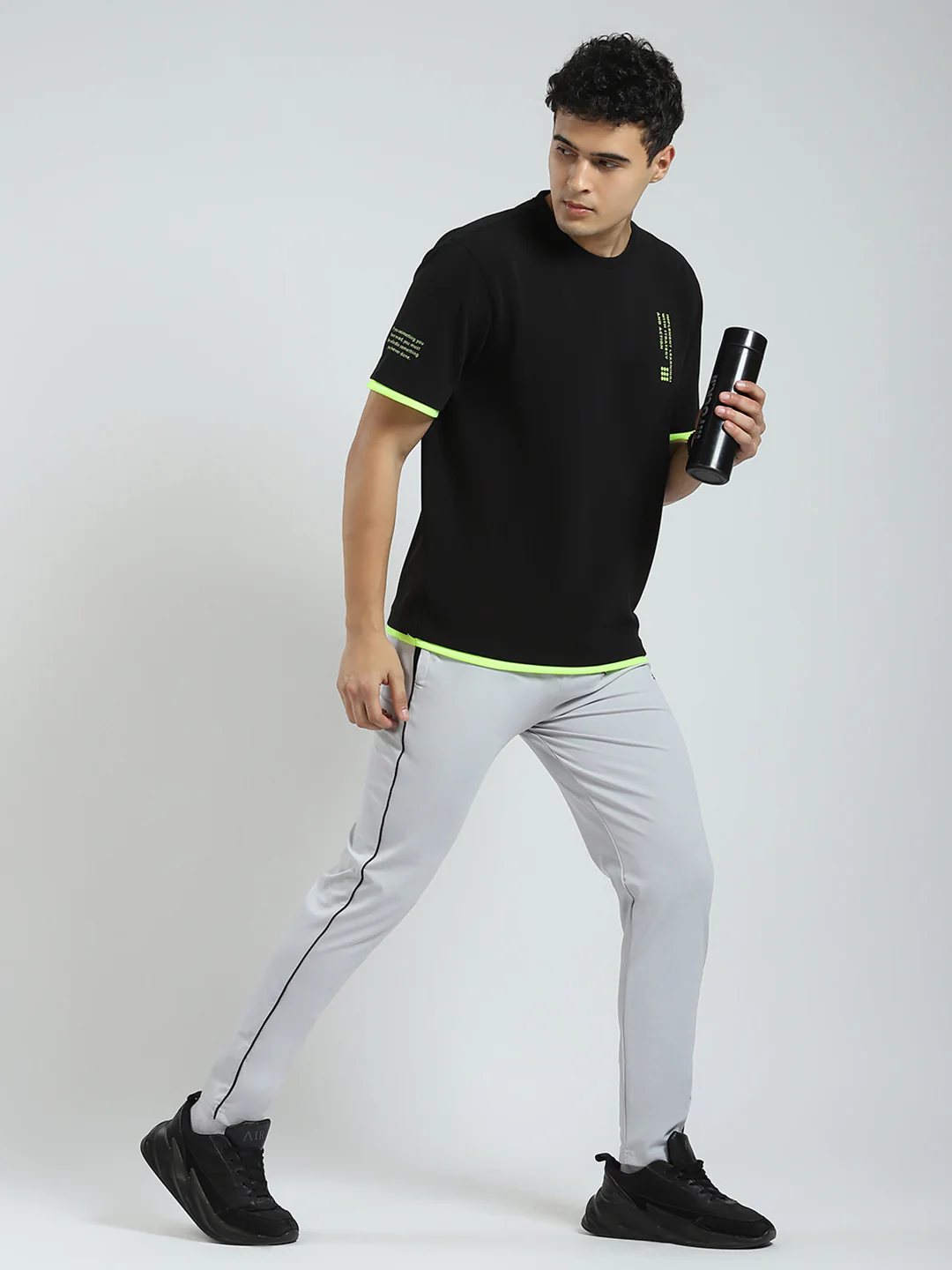Rock.it Men Black Printed Round Neck Half Sleeve T-Shirt - Image 2