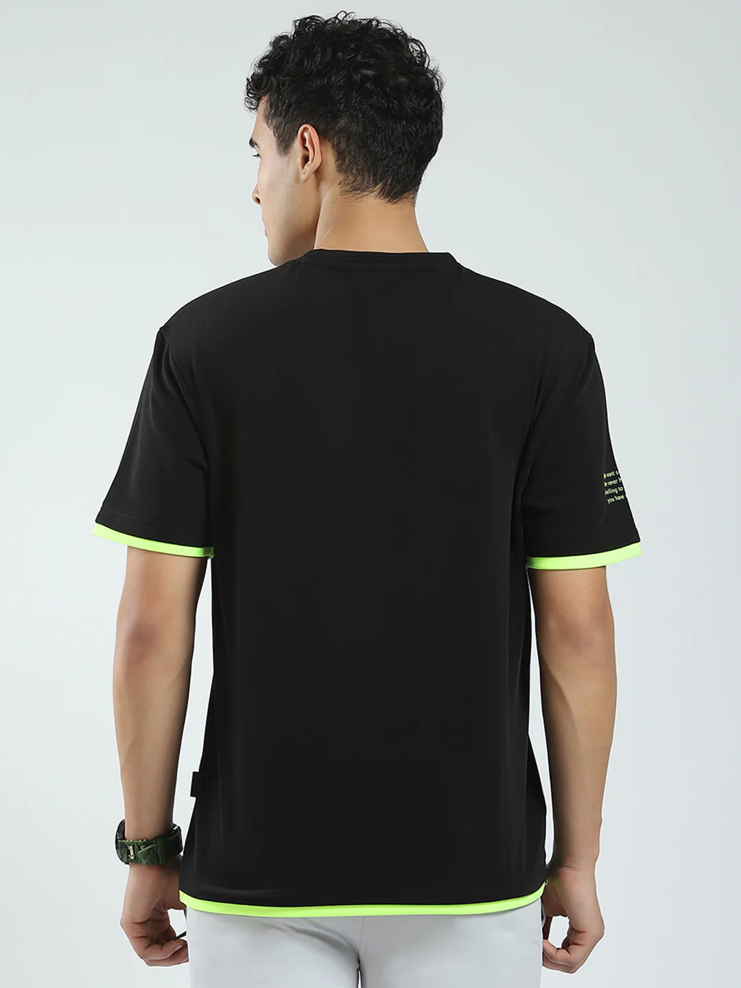 Rock.it Men Black Printed Round Neck Half Sleeve T-Shirt - Image 5