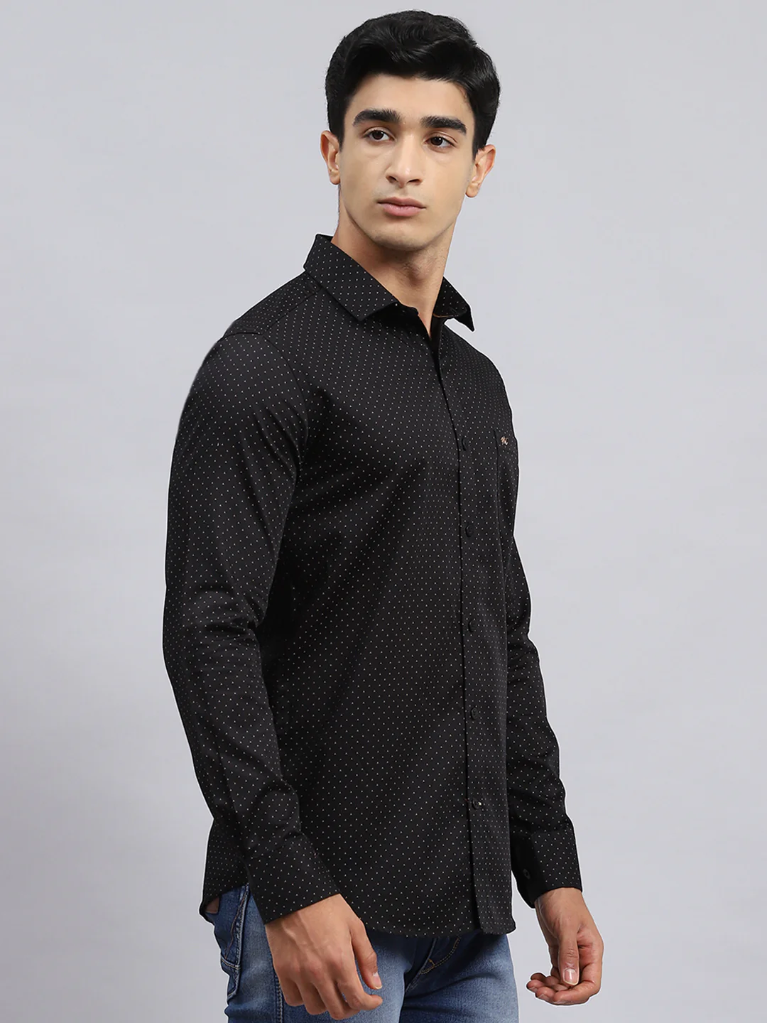 Men Black Printed Shirt - Image 3