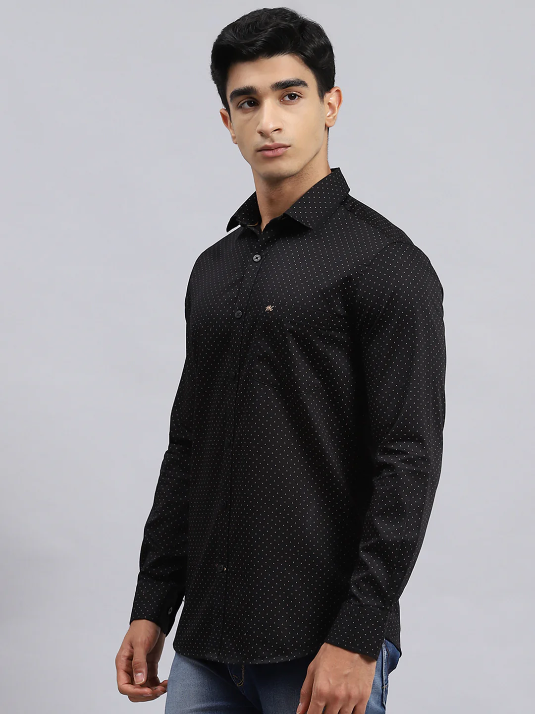 Men Black Printed Shirt - Image 4