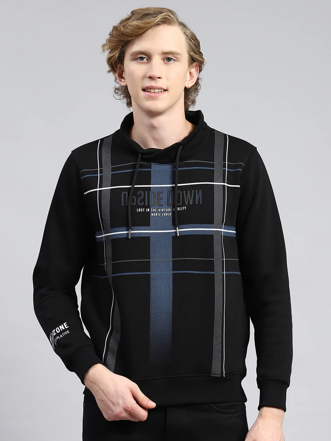 Men Black Printed Sweatshirt - Image 2