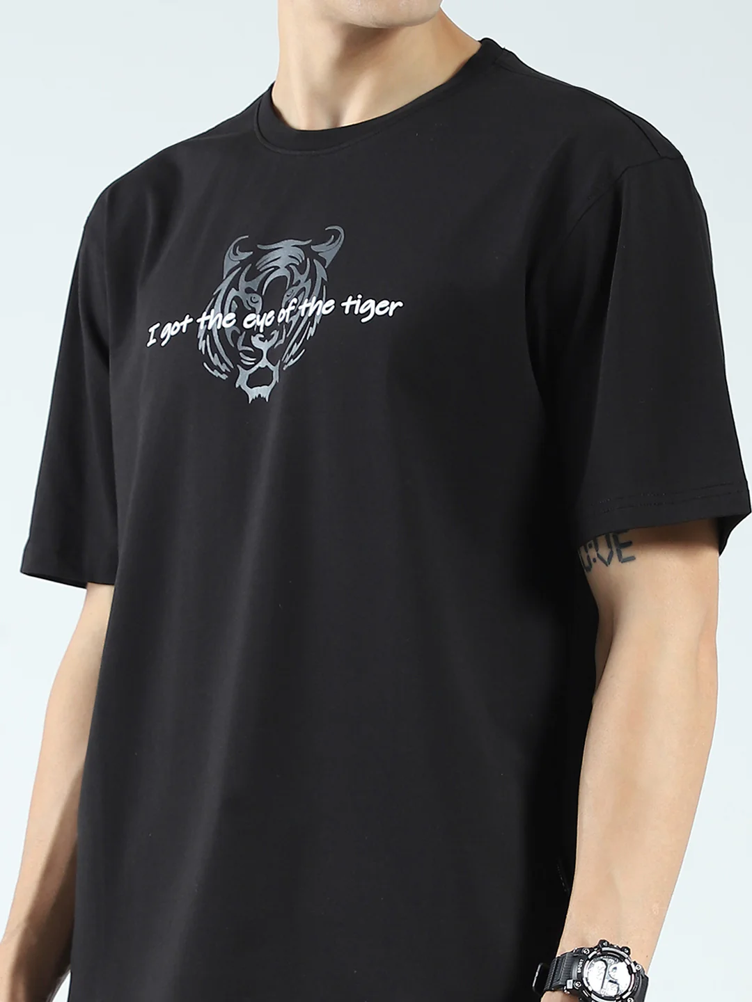 Rock.it Men Black Printed Round Neck Half Sleeve T-Shirt - Image 7