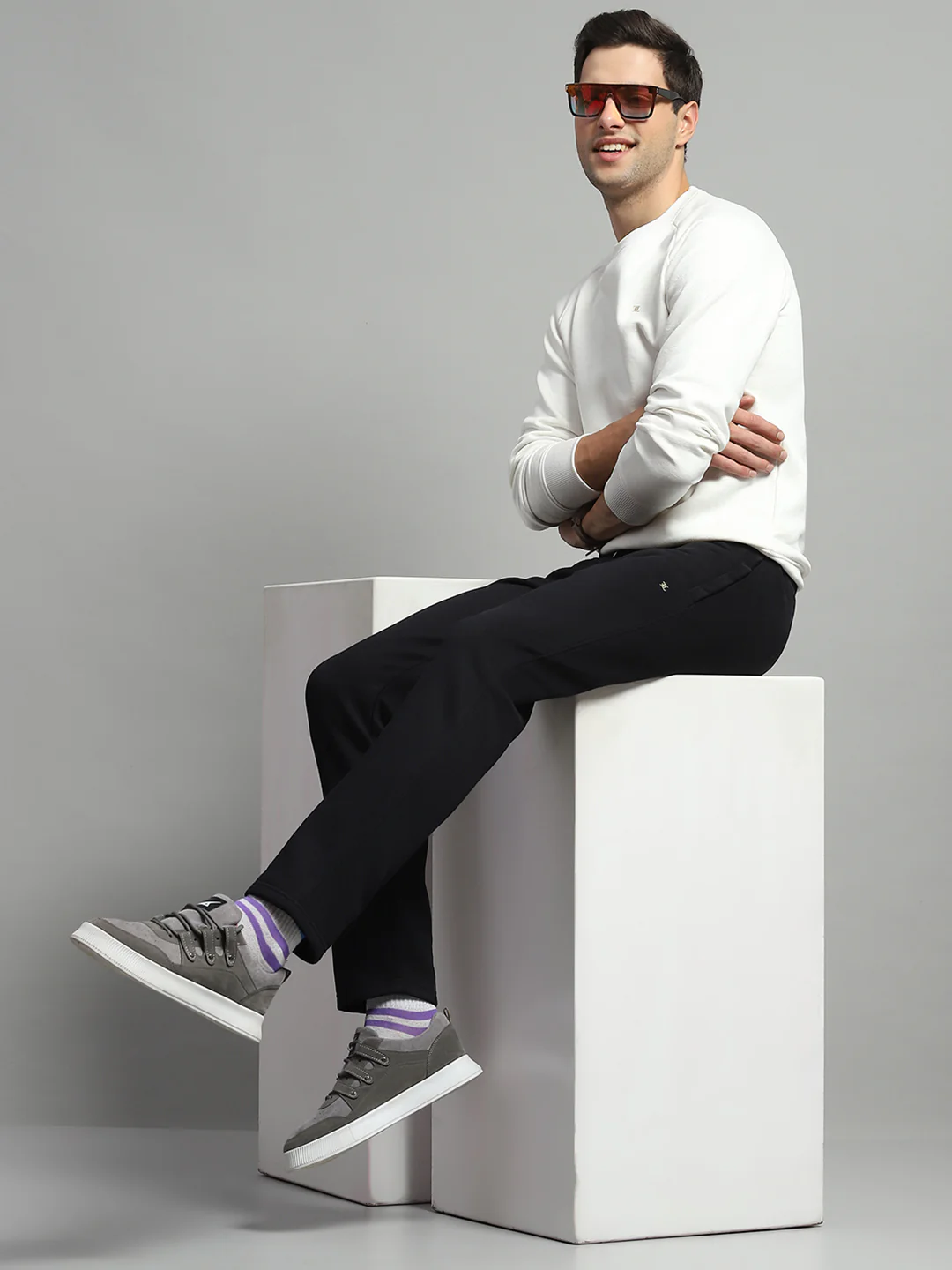 Luxuria Men Black Self Design Lower - Image 2