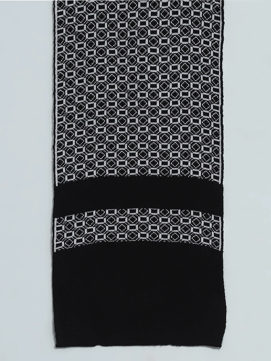 Men Black Self Design Muffler - Image 7