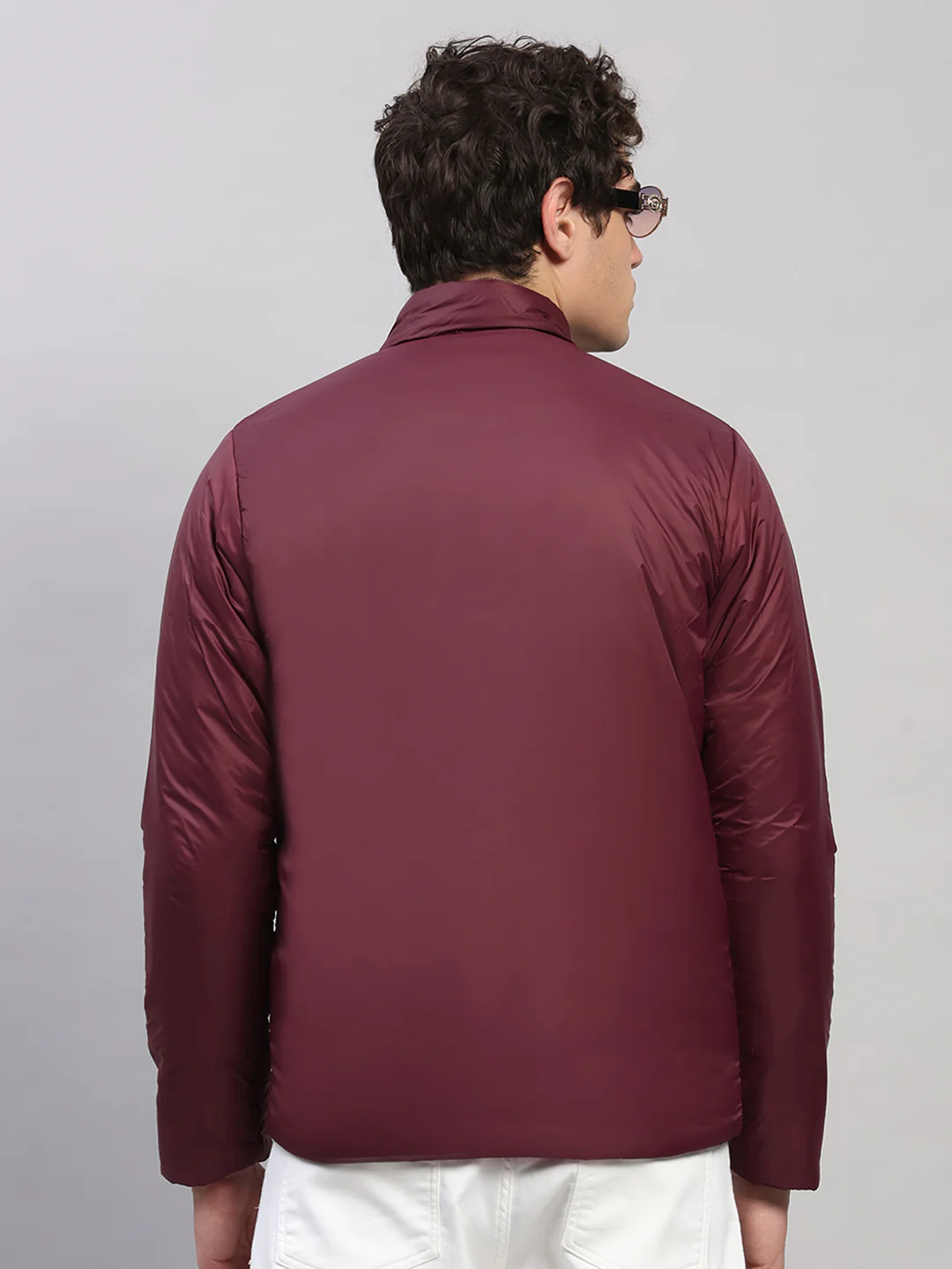 Men Black Self Design Round Neck Full Sleeve Jacket - Image 8