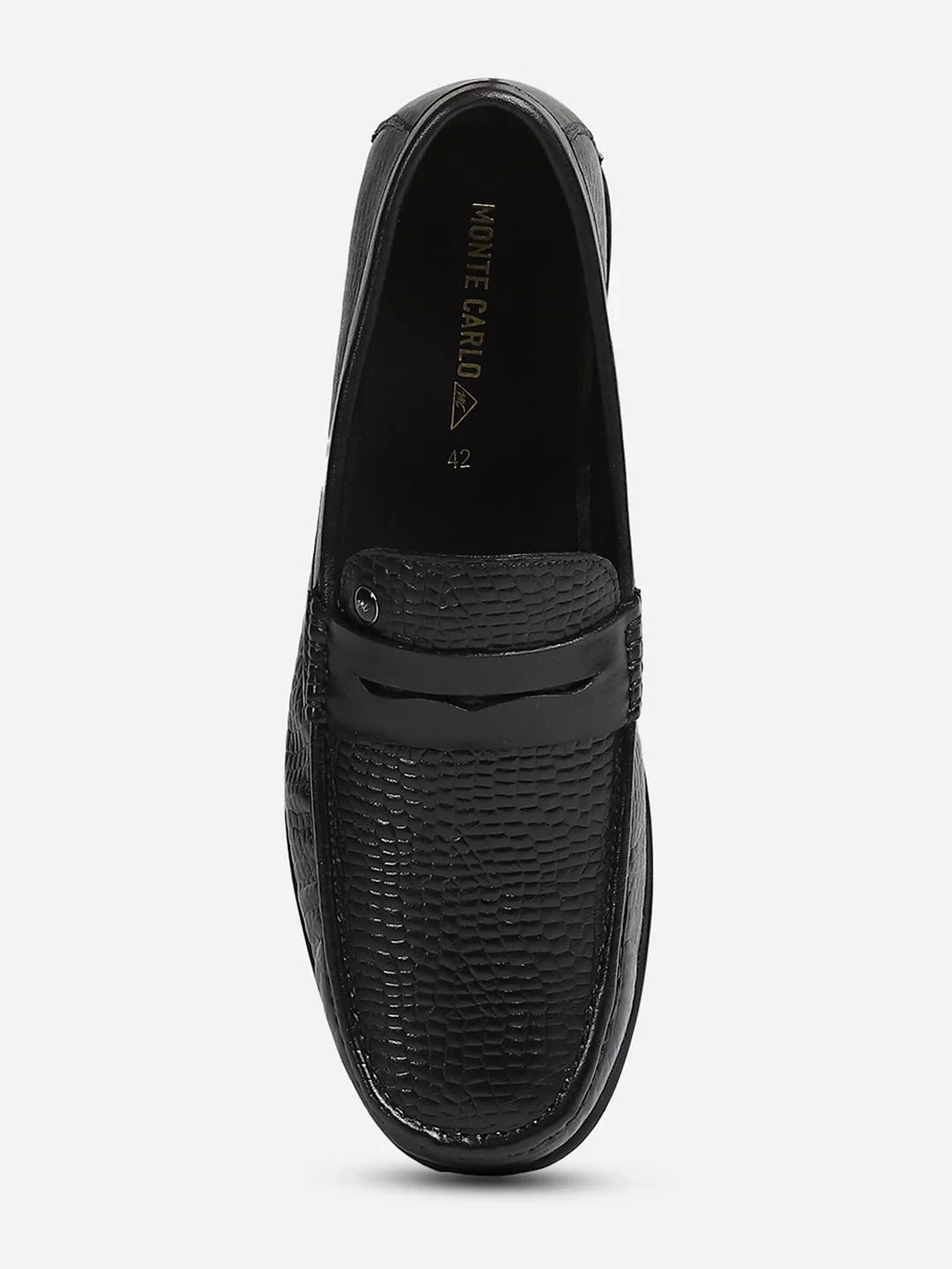 Men Black Slip-On Genuine Leather Loafer - Image 8
