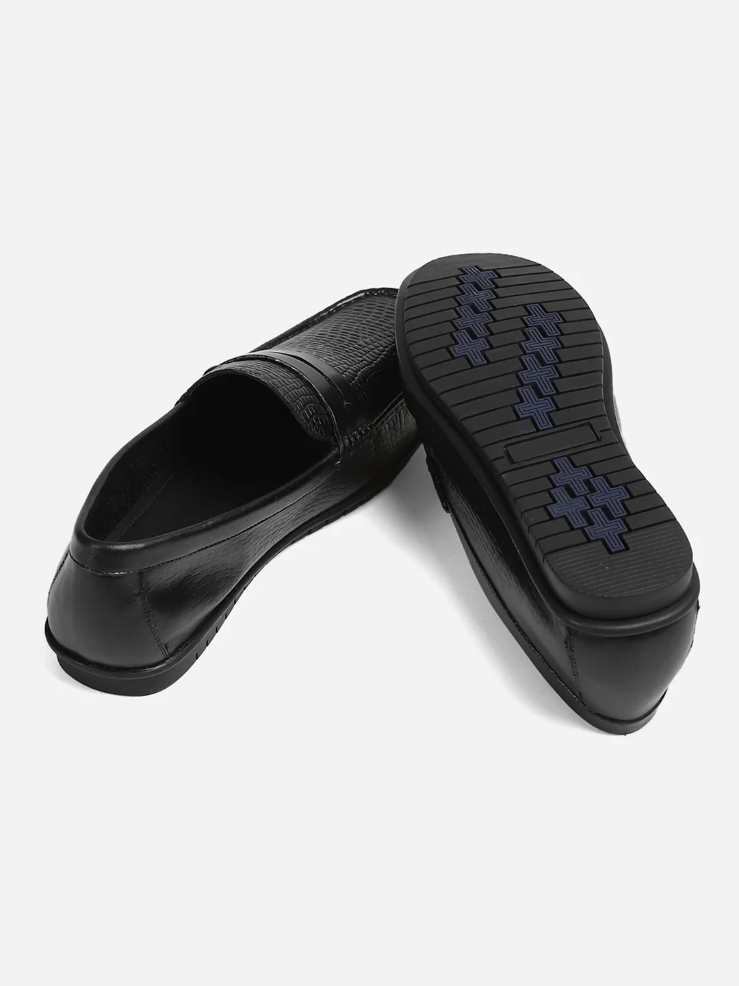 Men Black Slip-On Genuine Leather Loafer - Image 9