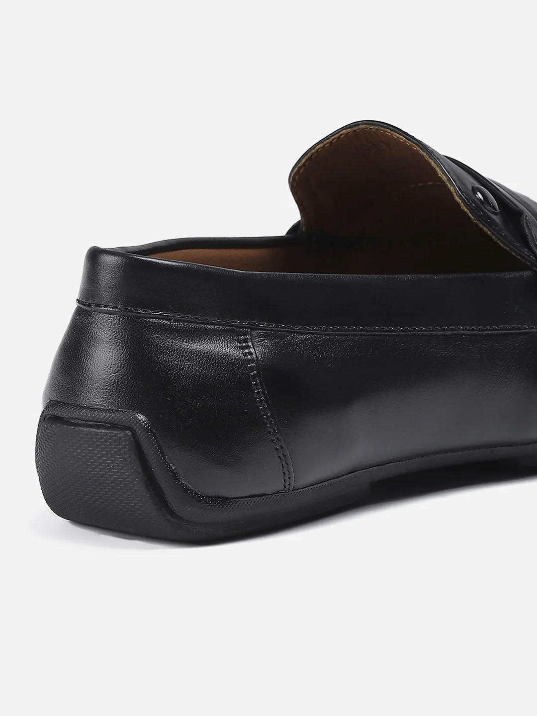 Men Black Slip on Genuine Leather Loafers - Image 8