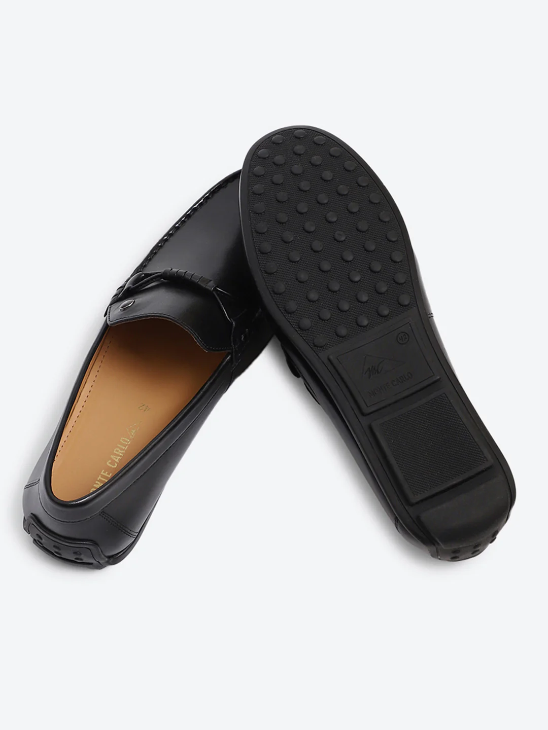 Men Black Slip on Genuine Leather Loafers - Image 6