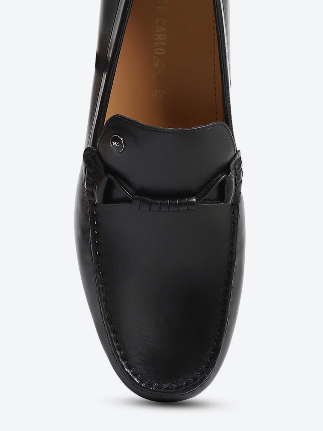 Men Black Slip on Genuine Leather Loafers - Image 8