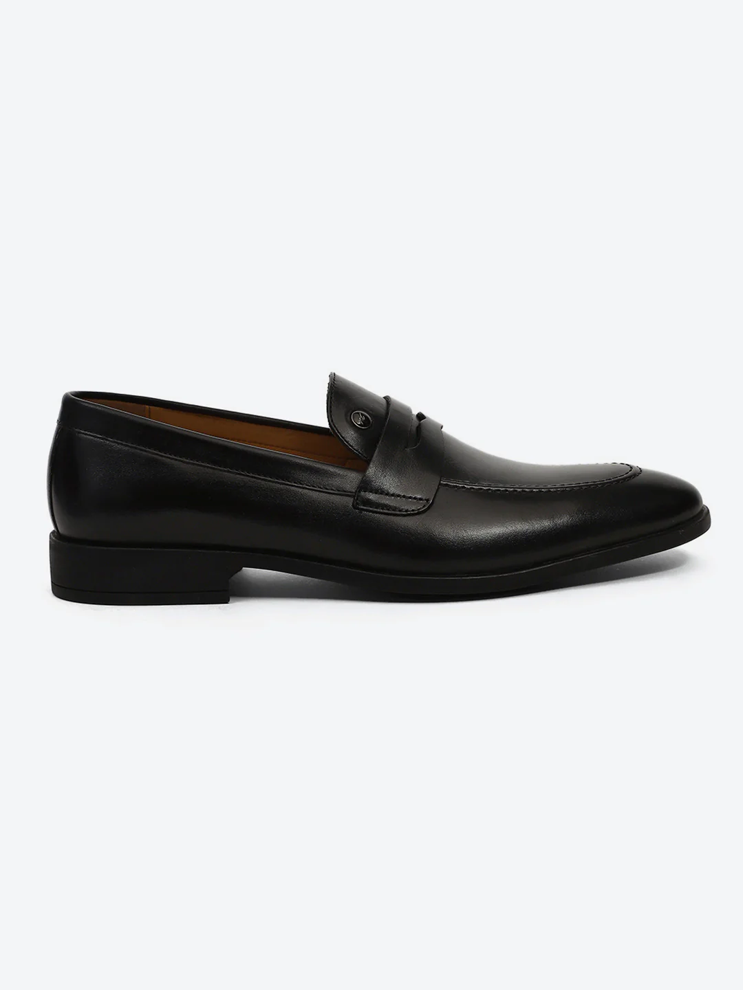 Men Black Slip on Genuine Leather Loafers - Image 5