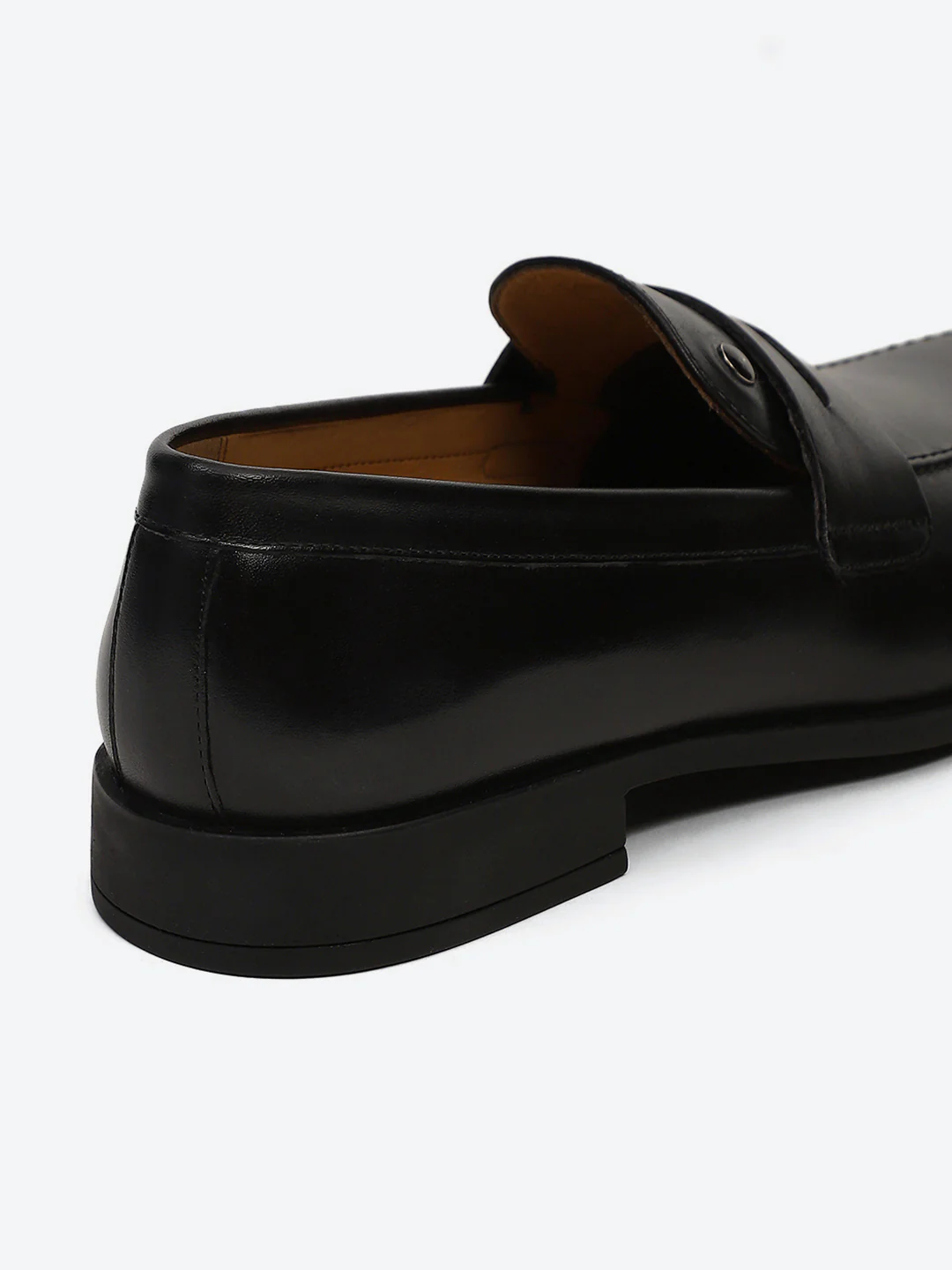 Men Black Slip on Genuine Leather Loafers - Image 9