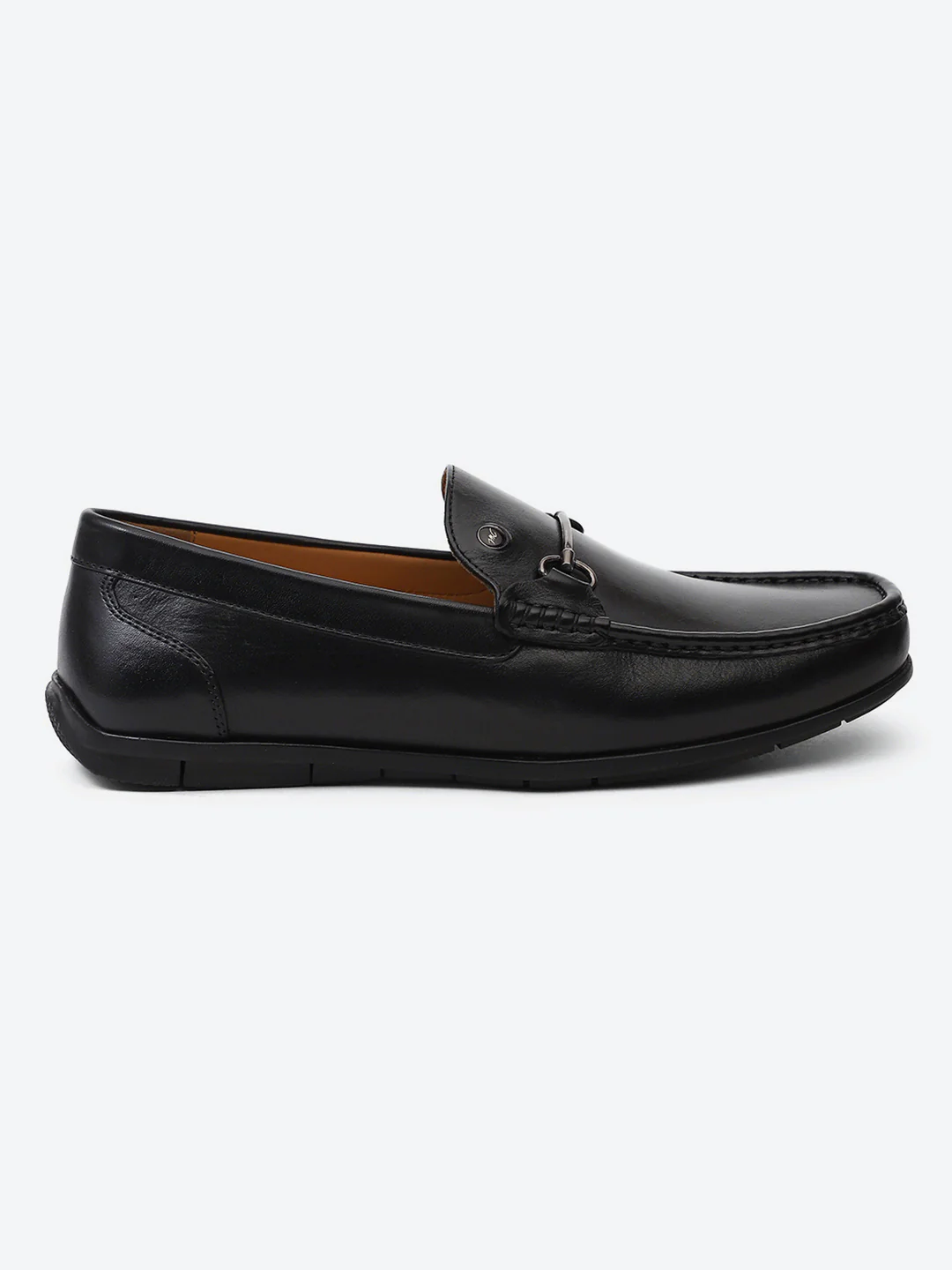 Men Black Slip on Genuine Leather Loafers - Image 5