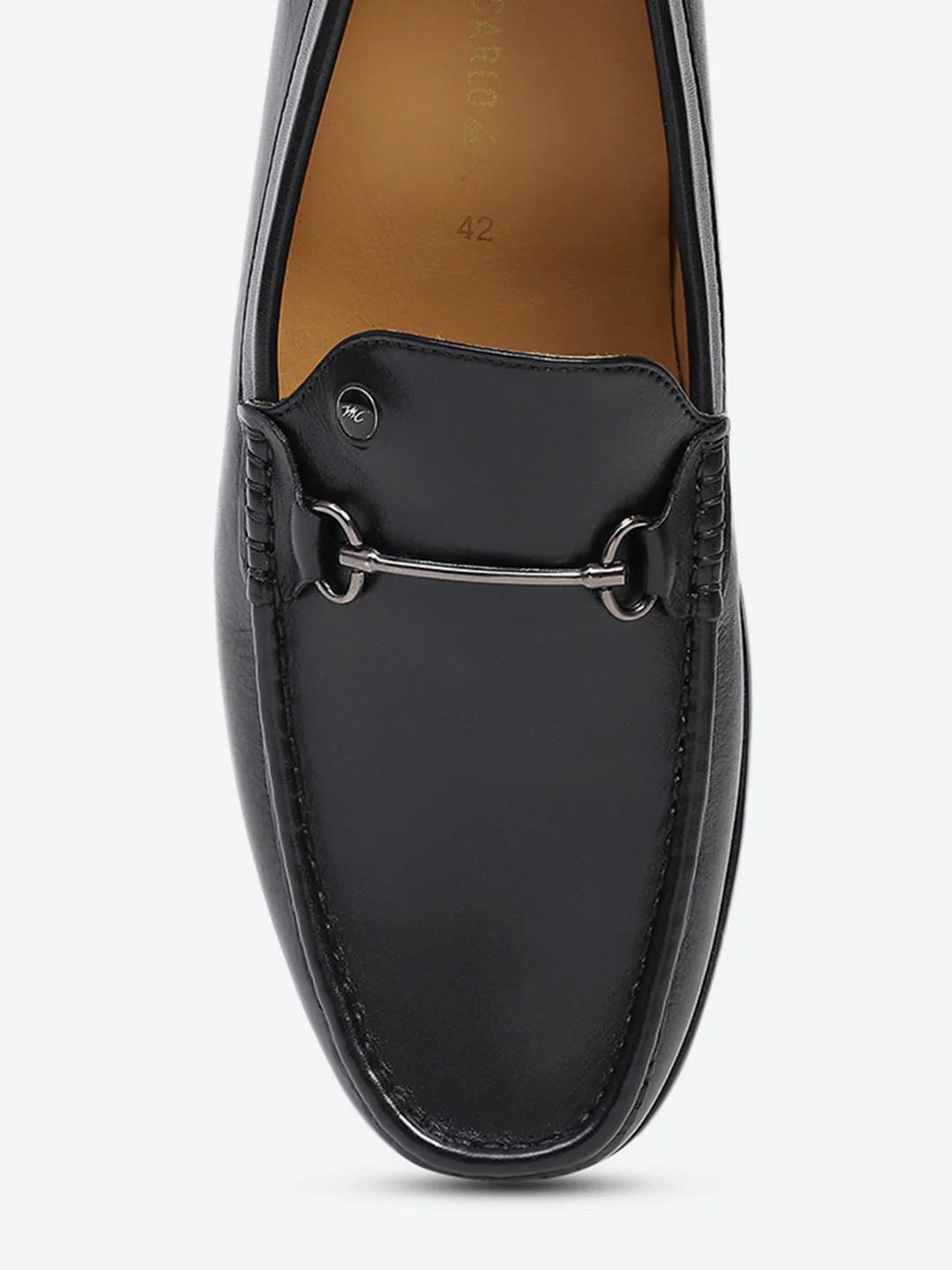 Men Black Slip on Genuine Leather Loafers - Image 7