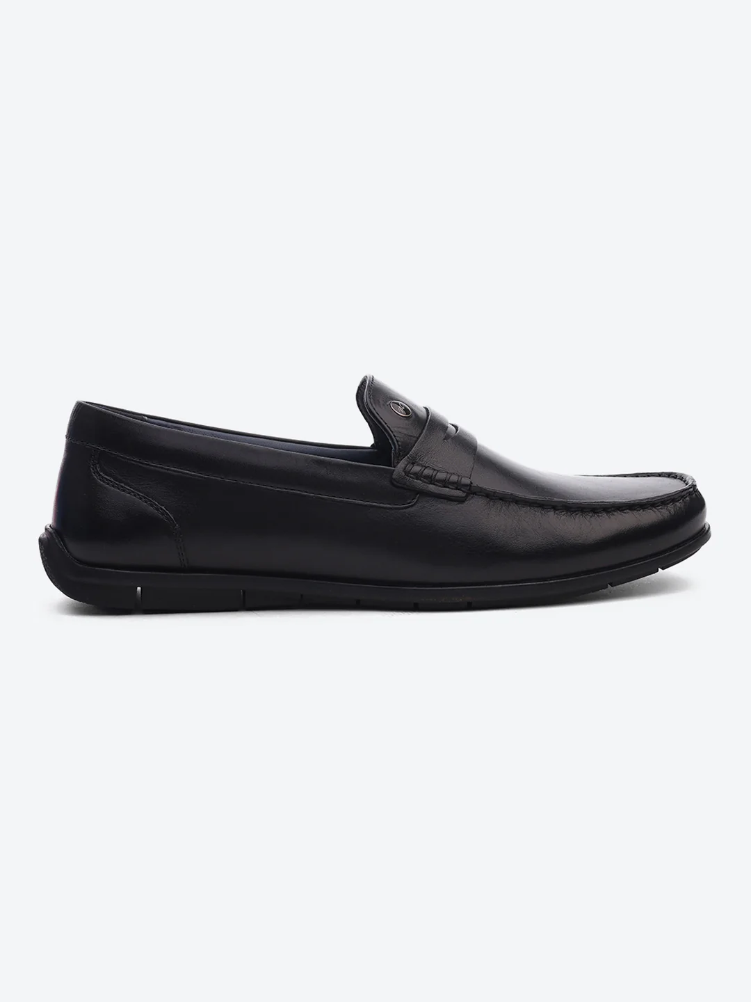 Men Black Slip on Genuine Leather Loafers - Image 5