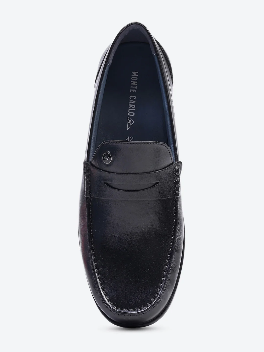 Men Black Slip on Genuine Leather Loafers - Image 6
