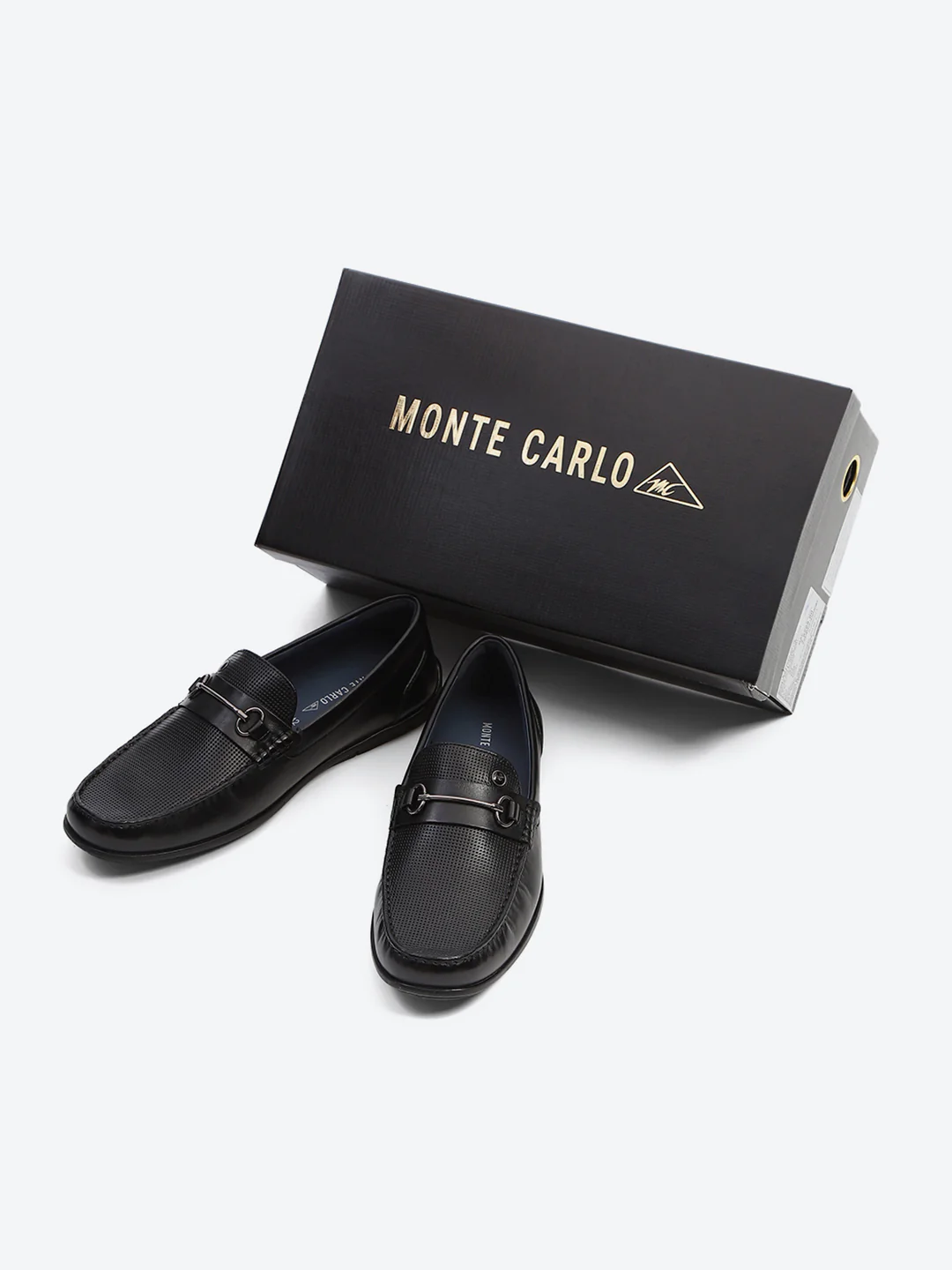 Men Black Slip on Genuine Leather Loafers - Image 2