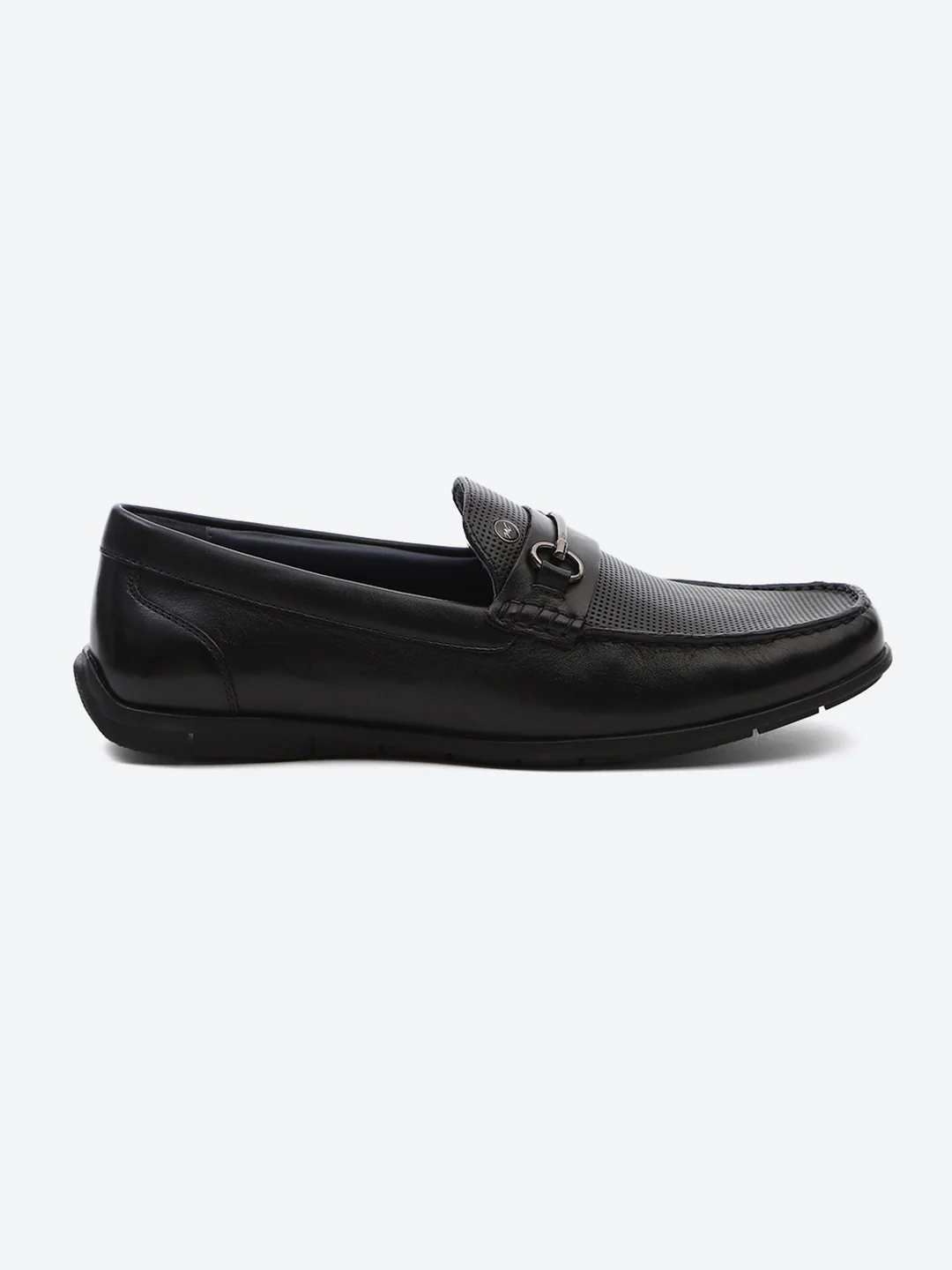 Men Black Slip on Genuine Leather Loafers - Image 5