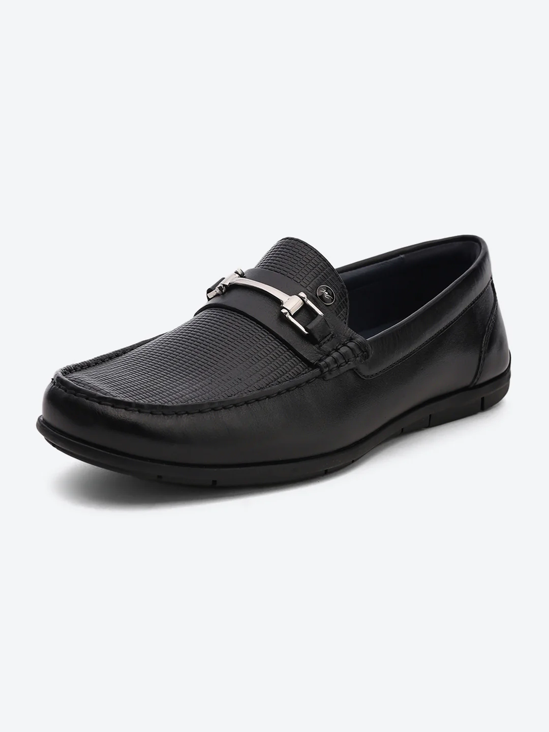 Men Black Slip on Genuine Leather Loafers - Image 3
