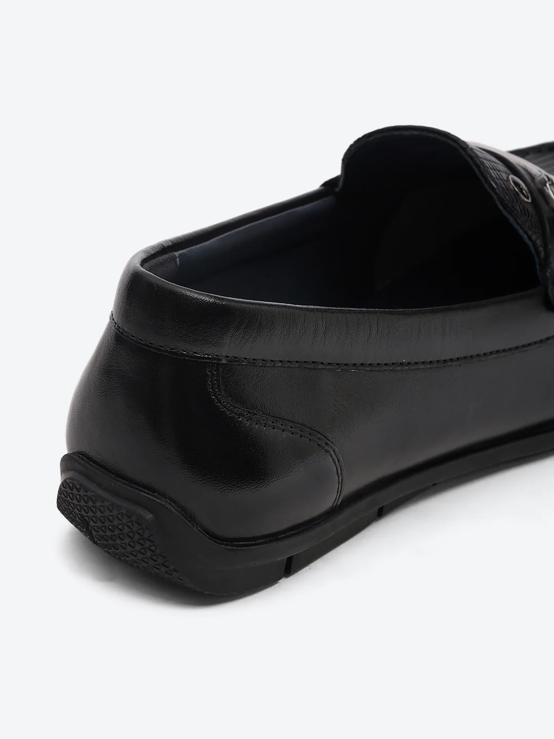 Men Black Slip on Genuine Leather Loafers - Image 9