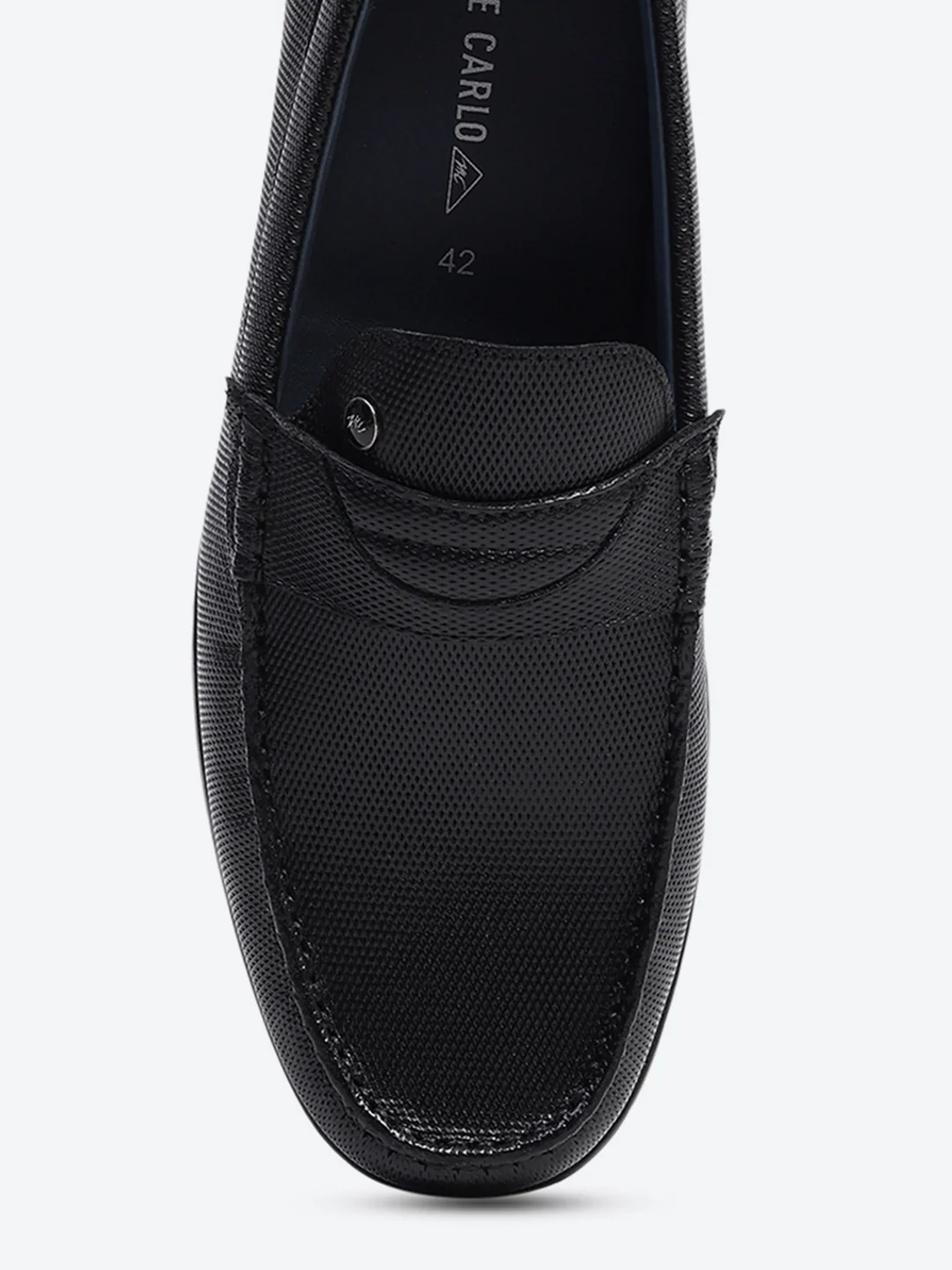 Men Black Slip on Genuine Leather Loafers - Image 7