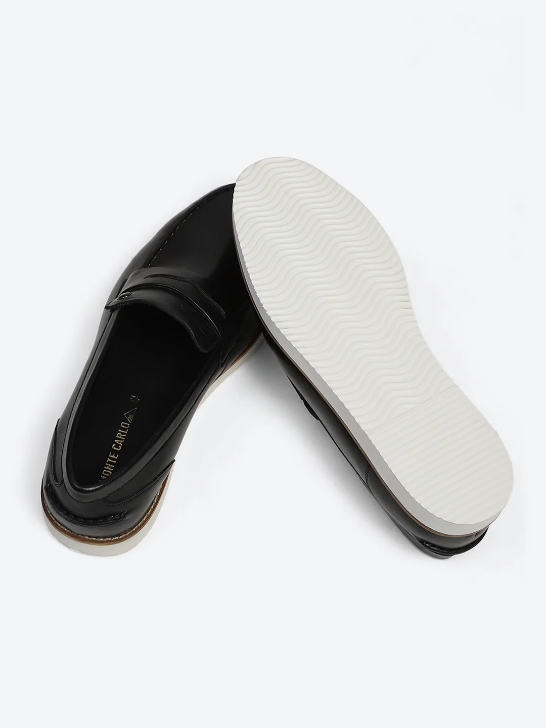 Men Black Slip on Genuine Leather Penny Loafers - Image 8