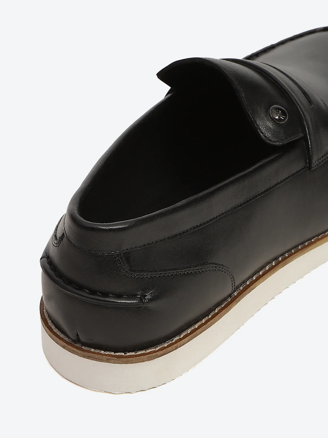 Men Black Slip on Genuine Leather Penny Loafers - Image 9