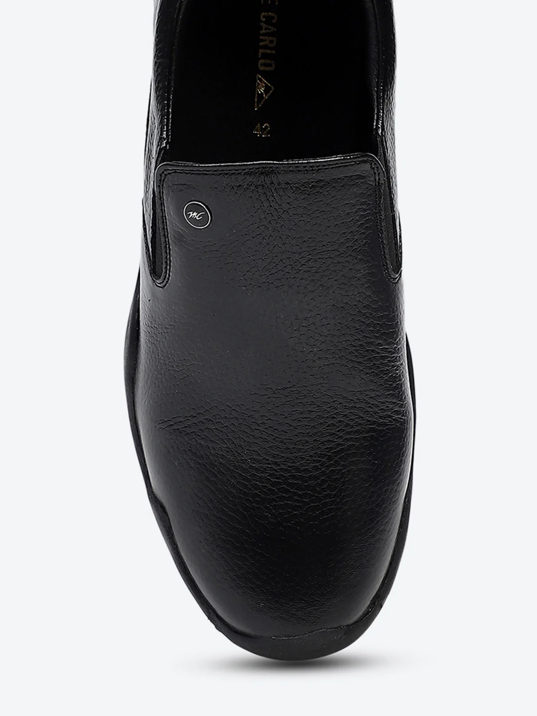 Men Black Slip on Genuine Leather Shoes - Image 7