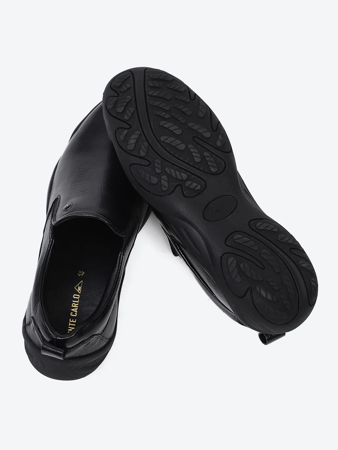 Men Black Slip on Genuine Leather Shoes - Image 8