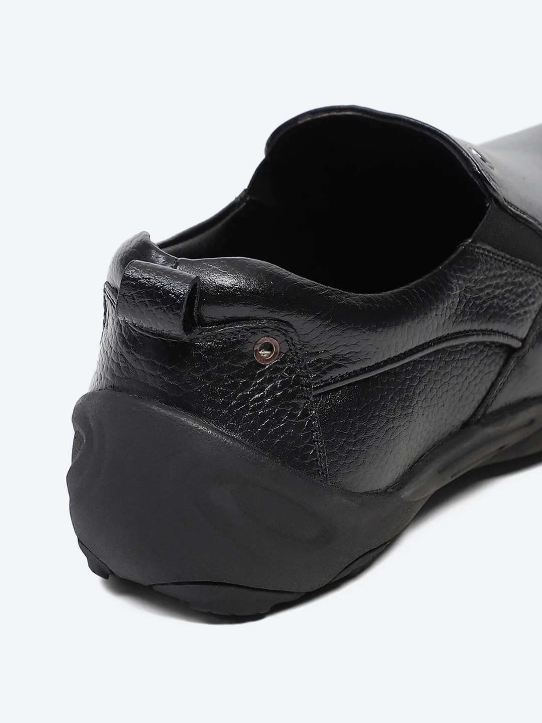 Men Black Slip on Genuine Leather Shoes - Image 9