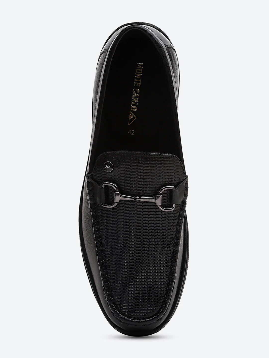 Men Black Comfortable Slip on Leather Loafers - Image 6