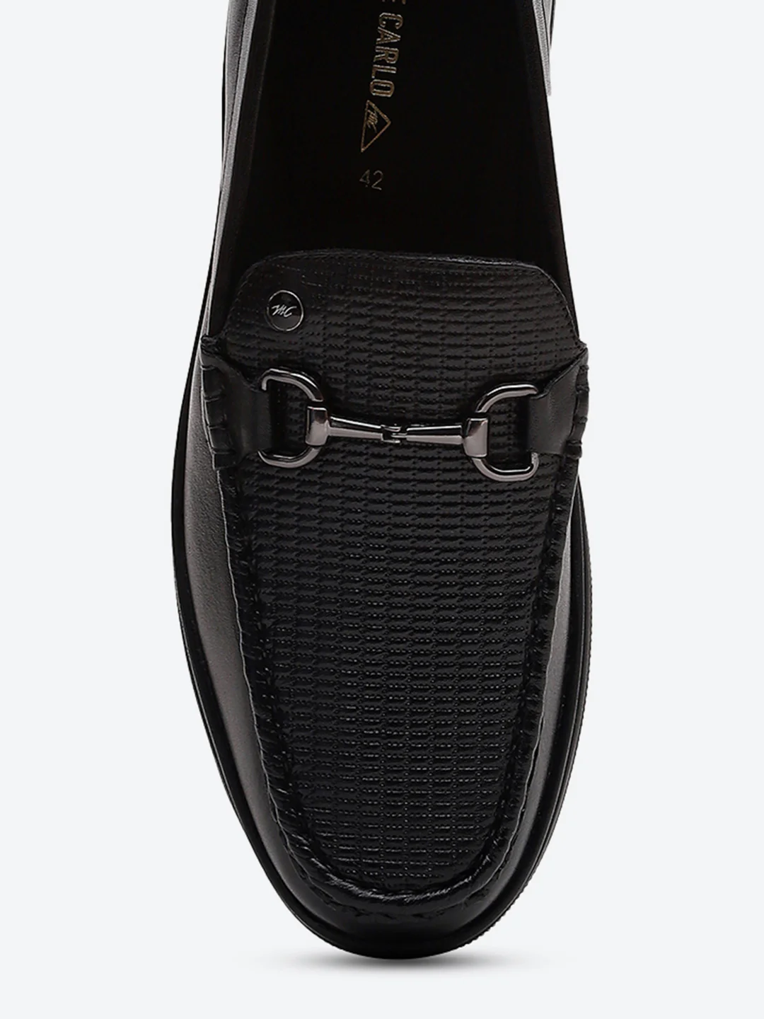 Men Black Comfortable Slip on Leather Loafers - Image 7