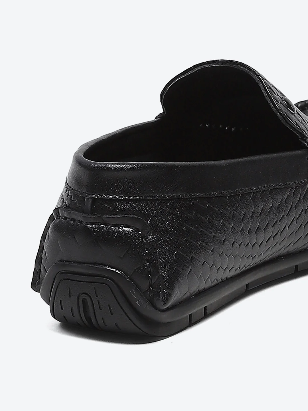 Men Black Slip on Microfibre Loafers - Image 8
