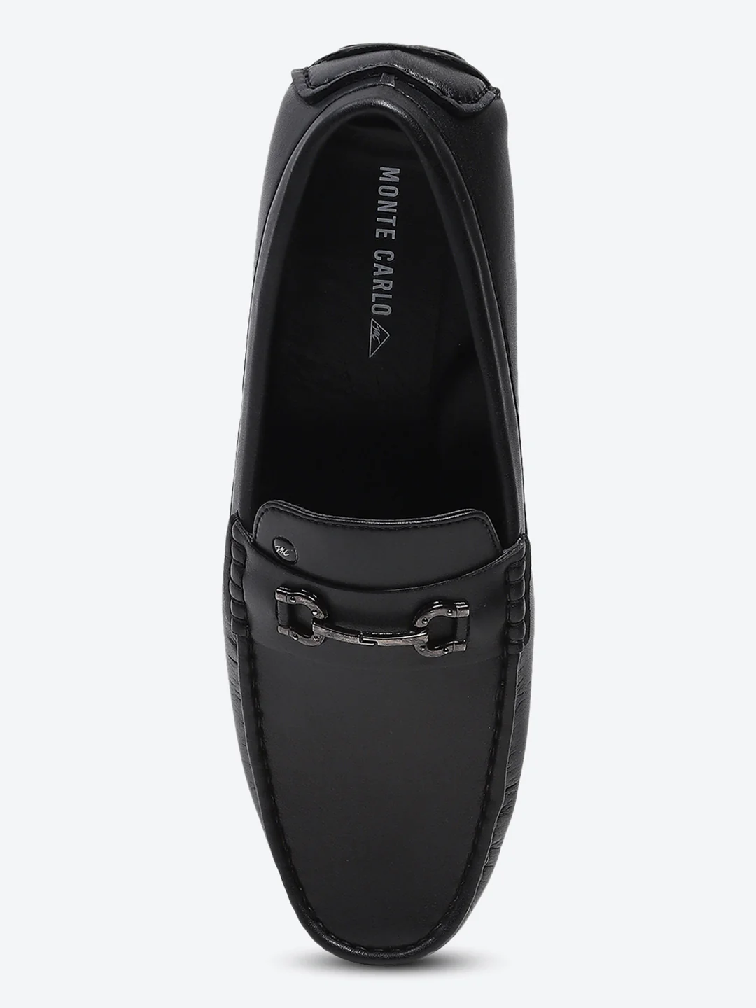 Men Black Slip on Microfibre Loafers - Image 5