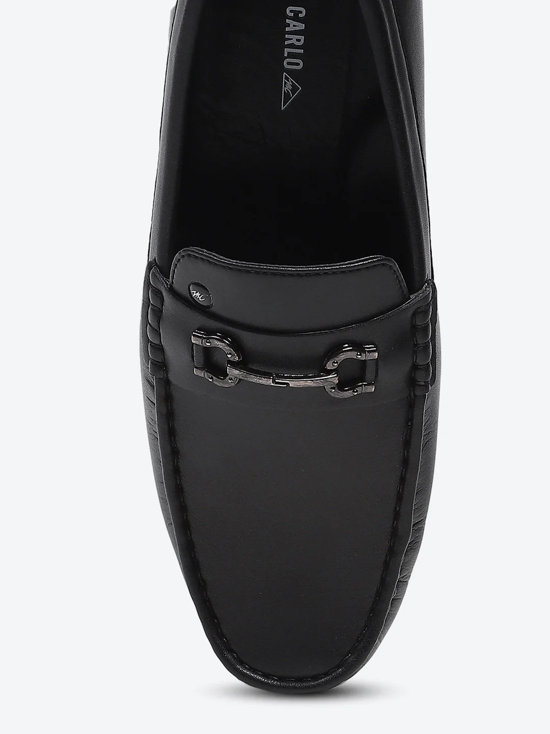 Men Black Slip on Microfibre Loafers - Image 6