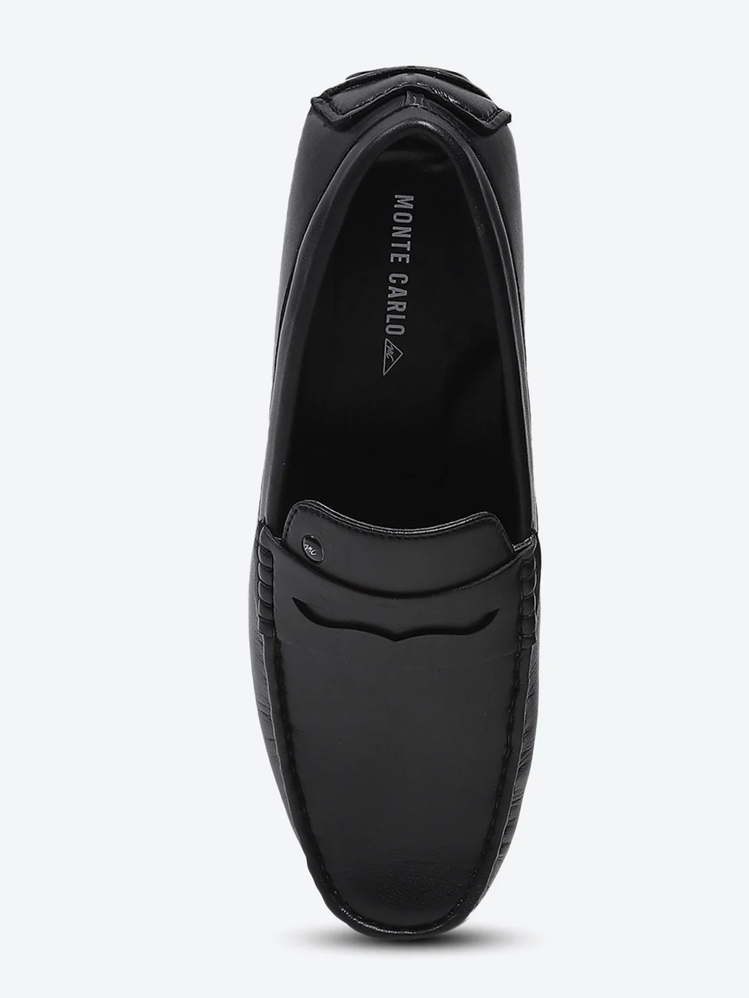Men Black Slip on Microfibre Loafers - Image 5