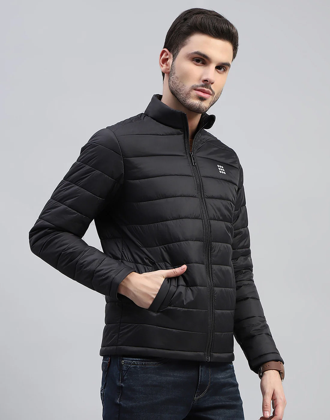 Rock.it Men Black Solid Band Collar Full Sleeve Jacket - Image 6