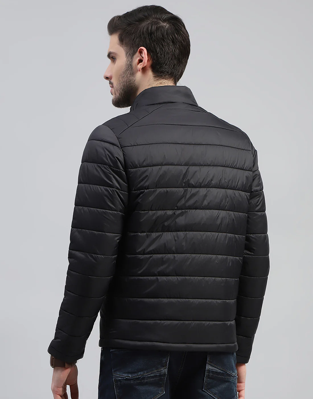 Rock.it Men Black Solid Band Collar Full Sleeve Jacket - Image 7