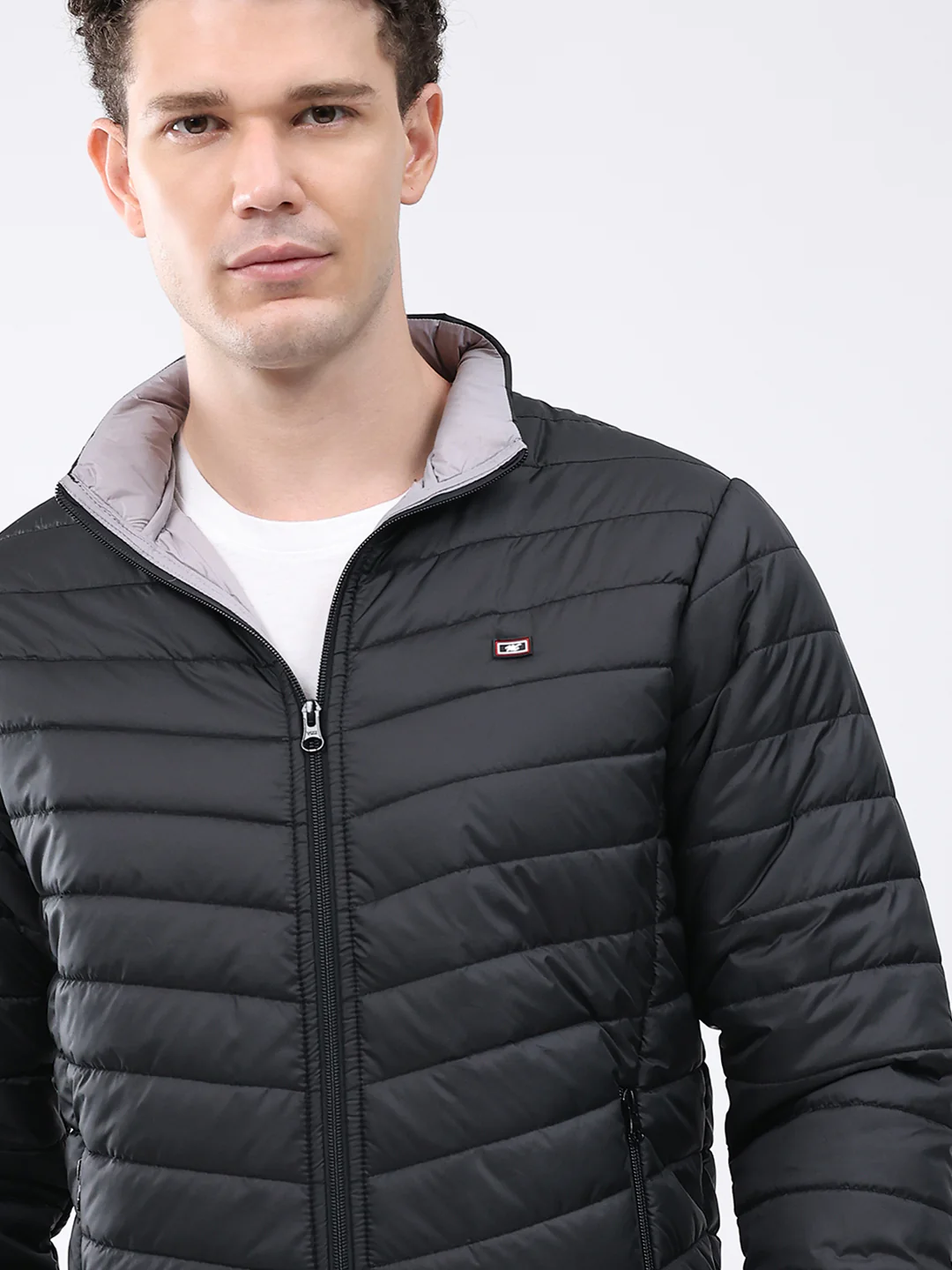 Men Black Solid Collar Full Sleeve Jacket - Image 6