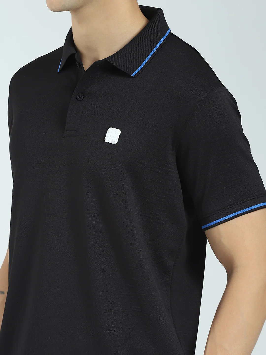 Rock.it Men Black Solid Collar Half Sleeve T-Shirt - Image 6
