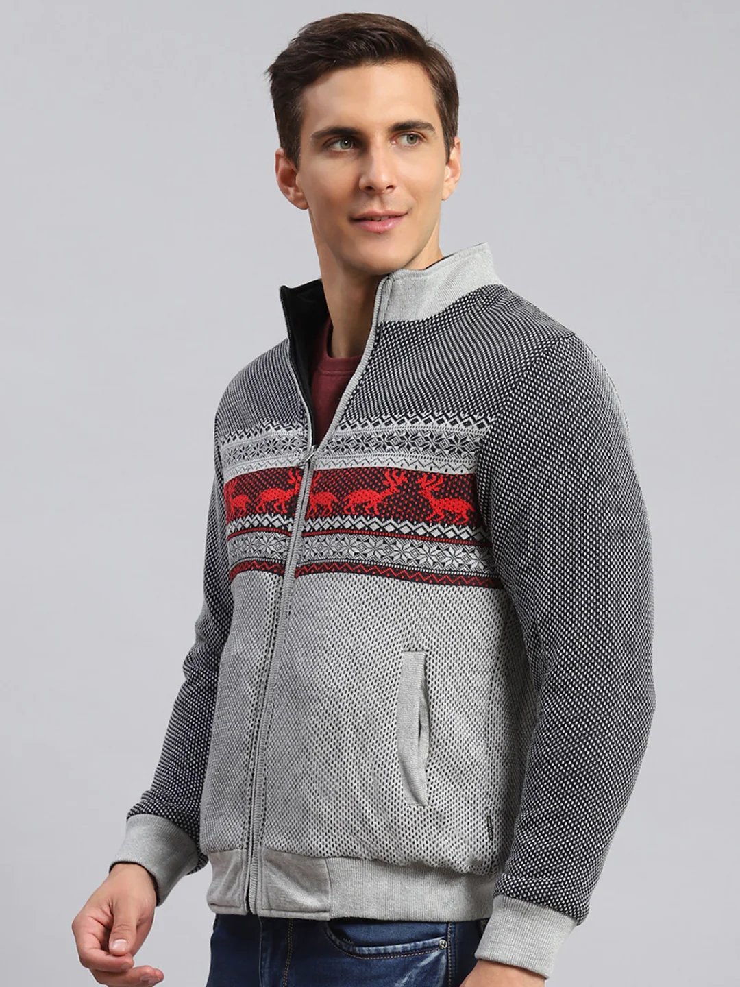 Men Black Solid Cotton Jacket - Image 2