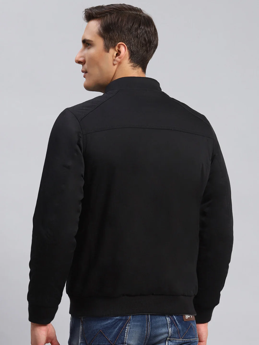 Men Black Solid Cotton Jacket - Image 5