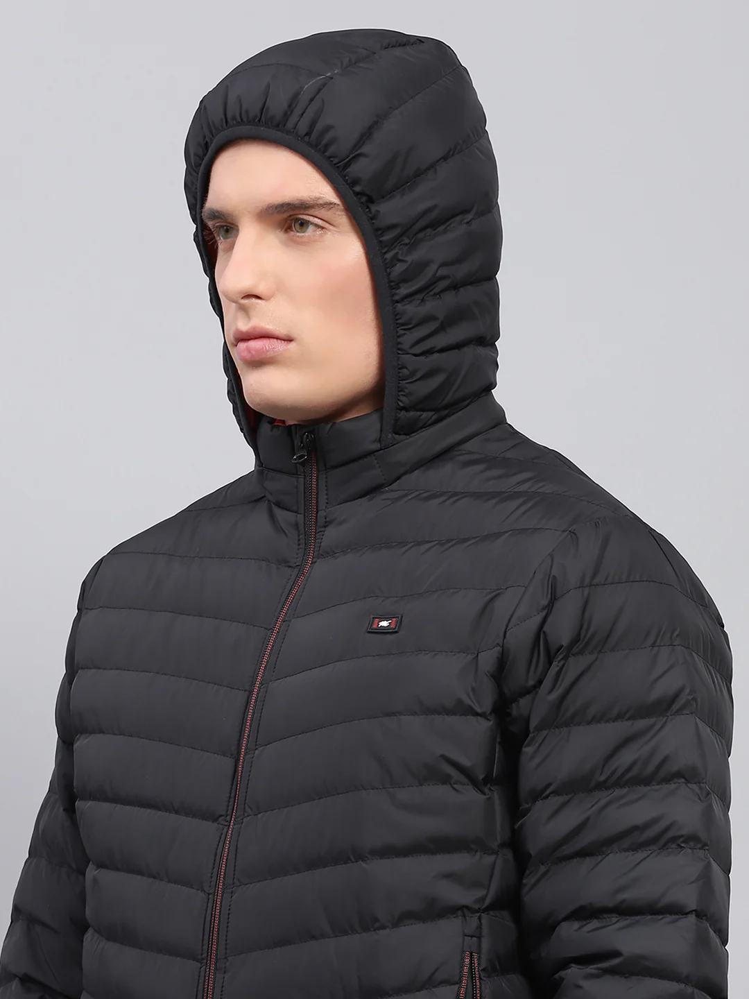 Men Black Solid Detachable Hood Full Sleeve Jacket - Image 6