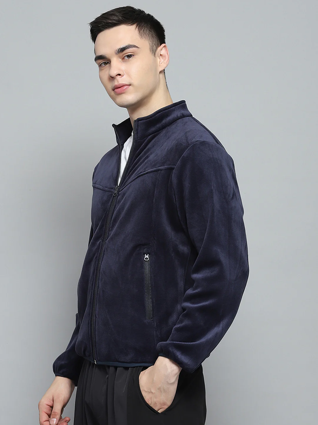 Men Black Solid Detachable Hood Full Sleeve Jacket - Image 9