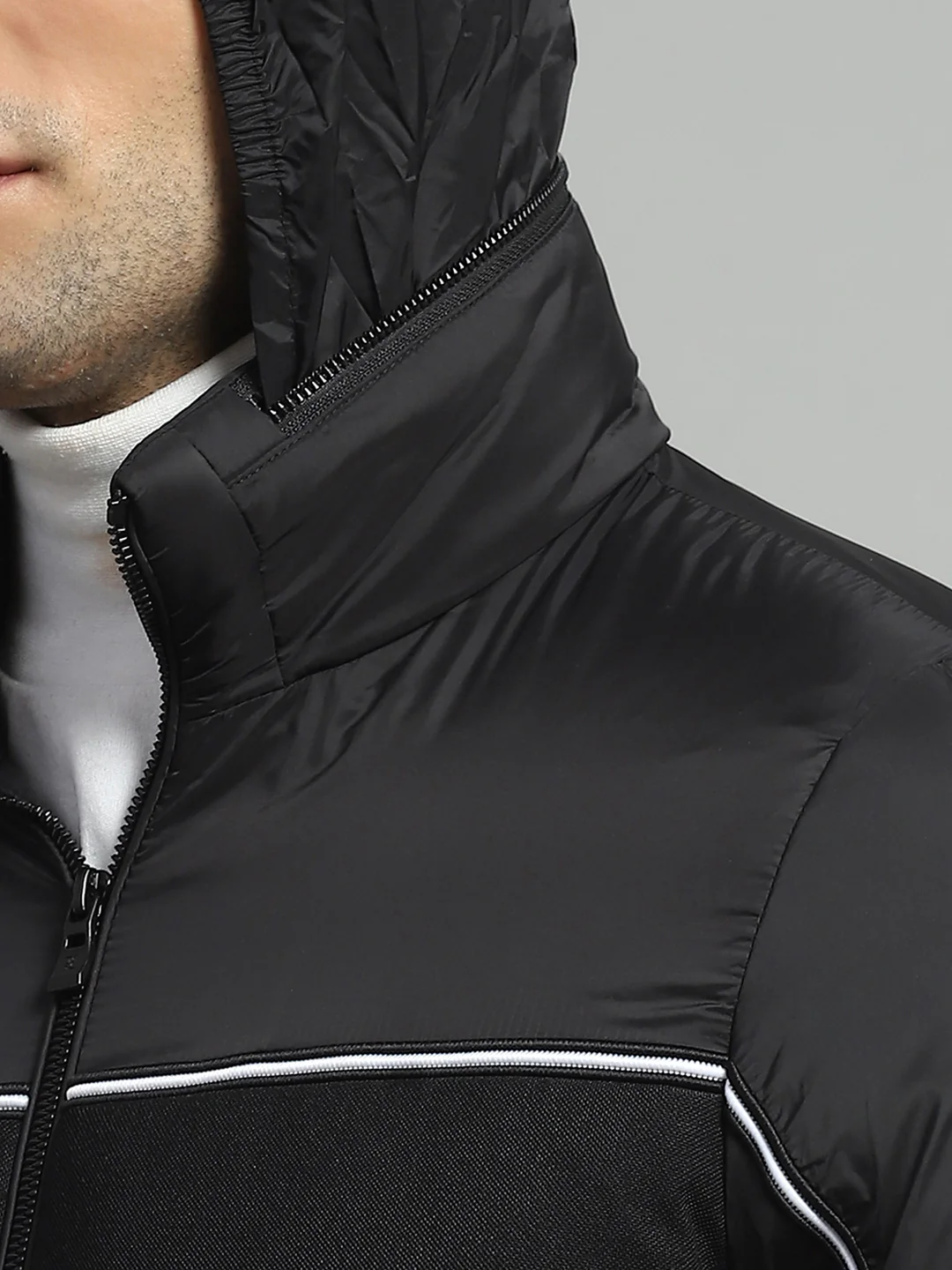 Luxuria Men Black Solid Detachable Hood Full Sleeve Jacket - Image 8