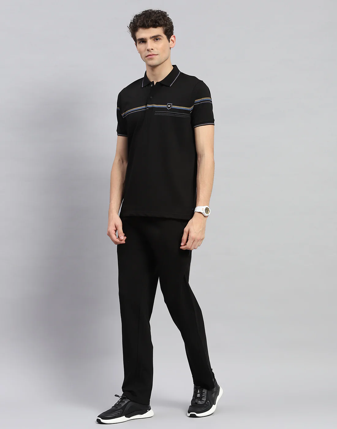 Men Black Solid  Half Sleeve Lower Set - Image 3